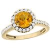 Image 1 : 1.13 CTW Citrine & Diamond Ring 10K Yellow Gold