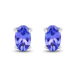 0.50 ctw Tanzanite Earrings 14K White Gold