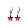 Image 1 : Genuine 2.8 ctw Ruby Earrings 14KT White Gold