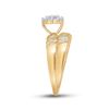 Image 4 : 0.10 CTW Diamond Cluster Matching Bridal Wedding Ring 14kt Yellow Gold
