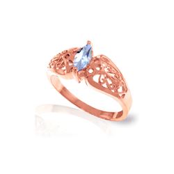 Genuine 0.20 CTW Aquamarine Ring 14KT Rose Gold