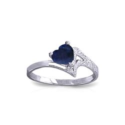 Genuine 1 ctw Sapphire Ring 14KT White Gold