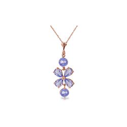 Genuine 3.15 ctw Tanzanite Necklace 14KT Rose Gold