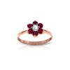 Image 1 : Genuine 0.50 ctw Ruby & Diamond Ring 14KT Rose Gold