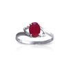 Image 1 : Genuine 1.15 ctw Ruby Ring 14KT White Gold