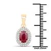 Image 2 : 1.12 ctw Ruby & White Diamond Pendant 14K Yellow Gold