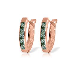 Genuine 1.30 ctw Green Sapphire Earrings 14KT Rose Gold