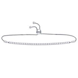 3.97 CTW Diamond Classic Bolo Bracelet 14kt White Gold