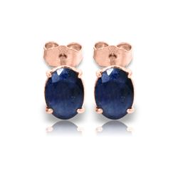 Genuine 2 ctw Sapphire Earrings 14KT Rose Gold