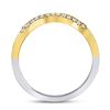 Image 4 : 0.25 CTW Diamond Triple Row Ring 10kt Tri-Tone Gold