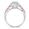 Image 4 : 1.01 CTW Diamond Teardrop Cluster Bridal Wedding Engagement Ring 14kt Two-tone Gold