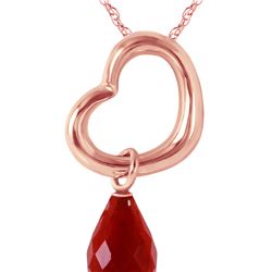 Genuine 3.3 ctw Ruby Necklace 14KT Rose Gold