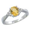 Image 1 : 1.06 CTW Citrine & Diamond Ring 10K White Gold