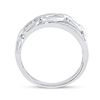 Image 3 : 0.20 CTW Diamond Chain Link Crossover Ring 10kt White Gold