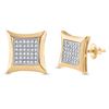 Image 1 : 0.20 CTW Diamond Square Kite Cluster Earrings 10kt Yellow Gold