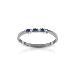 Genuine 0.11 ctw Sapphire & Diamond Ring 14KT White Gold