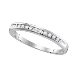 0.16 CTW Diamond Slender Single Row Wedding Ring 14kt White Gold