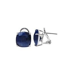 Genuine 9.66 ctw Sapphire Earrings 14KT White Gold