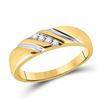 Image 3 : 0.19 CTW Diamond Cluster Matching Bridal Wedding Ring 10kt Yellow Gold