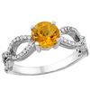Image 1 : 1 CTW Citrine & Diamond Ring 14K White Gold