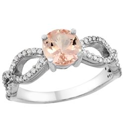 0.95 CTW Morganite & Diamond Ring 10K White Gold