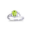 Image 1 : Genuine 0.66 ctw Peridot & Diamond Ring 14KT White Gold