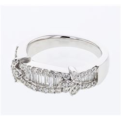 0.89 CTW Diamond Ring 18K White Gold