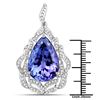 Image 2 : 24.09 ctw Tanzanite & Diamond Pendant 18K White Gold