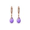Image 1 : Genuine 6 ctw Amethyst Earrings 14KT Rose Gold