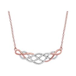 0.25 CTW Diamond Woven Strand Cluster Necklace 10kt Rose Gold