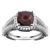 Image 1 : 4.10 CTW Garnet & Diamond Ring 10K White Gold