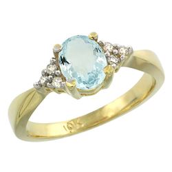 0.77 CTW Aquamarine & Diamond Ring 10K Yellow Gold