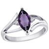 Image 1 : 1.04 CTW Amethyst & Diamond Ring 14K White Gold