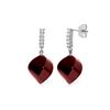 Image 1 : Genuine 30.65 ctw Ruby & Diamond Earrings 14KT White Gold