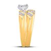 Image 4 : 0.28 CTW Diamond Solitaire Matching Bridal Wedding Ring 10kt Yellow Gold