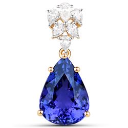 11.79 ctw Tanzanite & Diamond Pendant 18K Yellow Gold