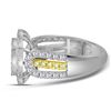 Image 4 : 1.75 CTW Canary Yellow Diamond Square Cluster Ring 14kt White Gold