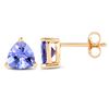 Image 2 : 1.50 ctw Tanzanite Earrings 14K Yellow Gold