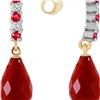 Image 1 : Genuine 6.9 ctw Ruby & Diamond Earrings 14KT Yellow Gold