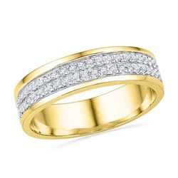 0.20 CTW Diamond 2-row Ring 10kt Yellow Gold