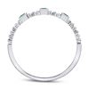 Image 4 : 0.03 CTW Emerald Beaded 3-stone Stackable Ring 10kt White Gold