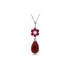 Image 1 : Genuine 3.83 ctw Ruby & Diamond Necklace 14KT White Gold
