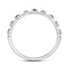 Image 4 : 0.07 CTW Ruby Dot Flower Stackable Ring 10kt White Gold