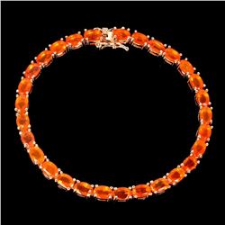 Natural Mexican Orange Fire Opal Bracelet