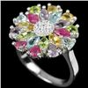 Image 2 : Natural TOPAZ RUBY AMETHYST CITRINE PERIDOT Ring