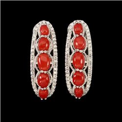 Natural Italian Red Coral Earrings