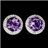Image 1 : Natural Round Purple Amethyst 12 MM Earrings