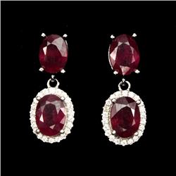 Natural Top Blood Red Ruby Earrings