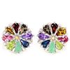 Image 1 : SAPPHIRE EMERALD GARNET AMETHYST TOURMALINE Earrings