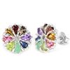 Image 2 : SAPPHIRE EMERALD GARNET AMETHYST TOURMALINE Earrings